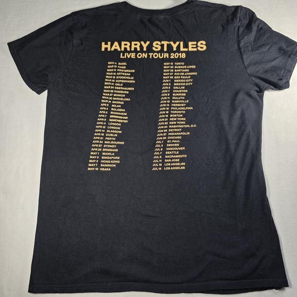 Harry Styles 2018 Live On Tour Guitar T-shirt Size Medium Black 100% Cotton - Picture 4 of 5